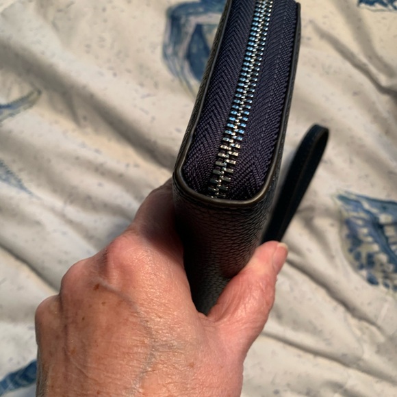 Michael Kors Large Continental Travel Wallet Blue With Silver Hardware New - Picture 3 of 7